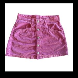 Free People Pink Corduroy Mini Skirt
